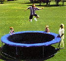 All American Playground Inc Round Trampolines, 12' Round shown